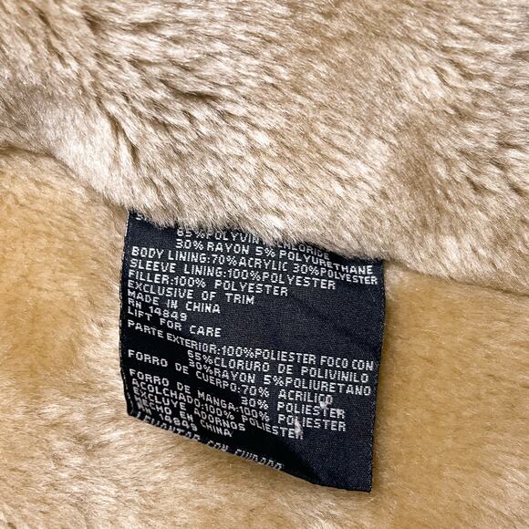 Vintage Y2K Big Chill Faux Leather Fur Hooded Zip Up Jacket Indie Sleaze McBling - Picture 9 of 12